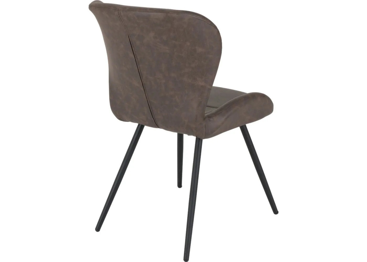 Set of 4 Quebec Brown Faux Leather Dining Chairs by Wholesale Beds