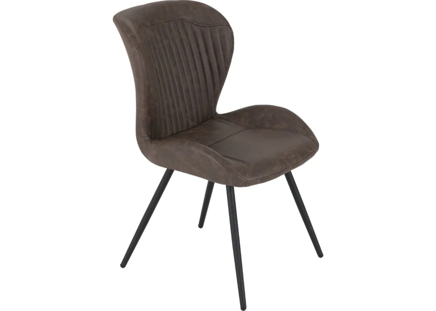 Set of 4 Quebec Brown Faux Leather Dining Chairs by Wholesale Beds