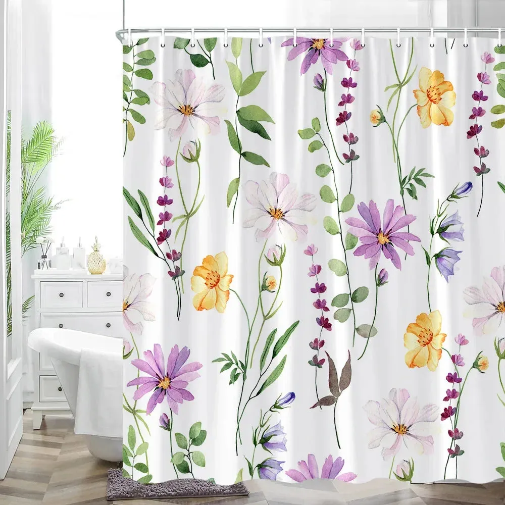 Shower Curtain multicolor Flower for Bathroom luxury