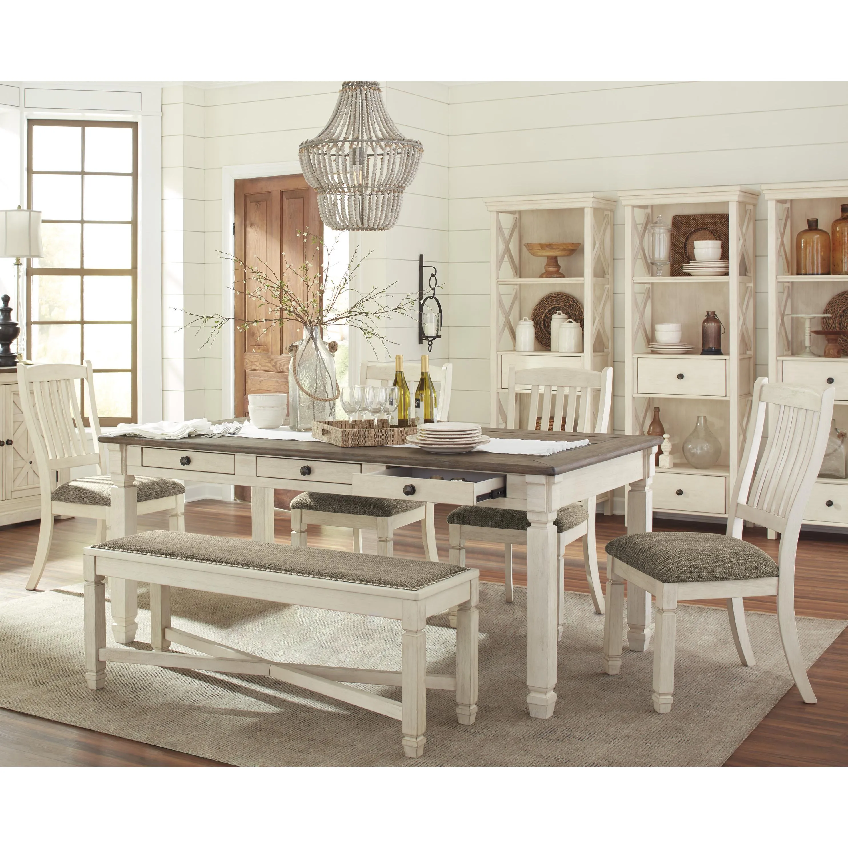 Signature Design by Ashley Bolanburg D647D2 6 pc Dining Set