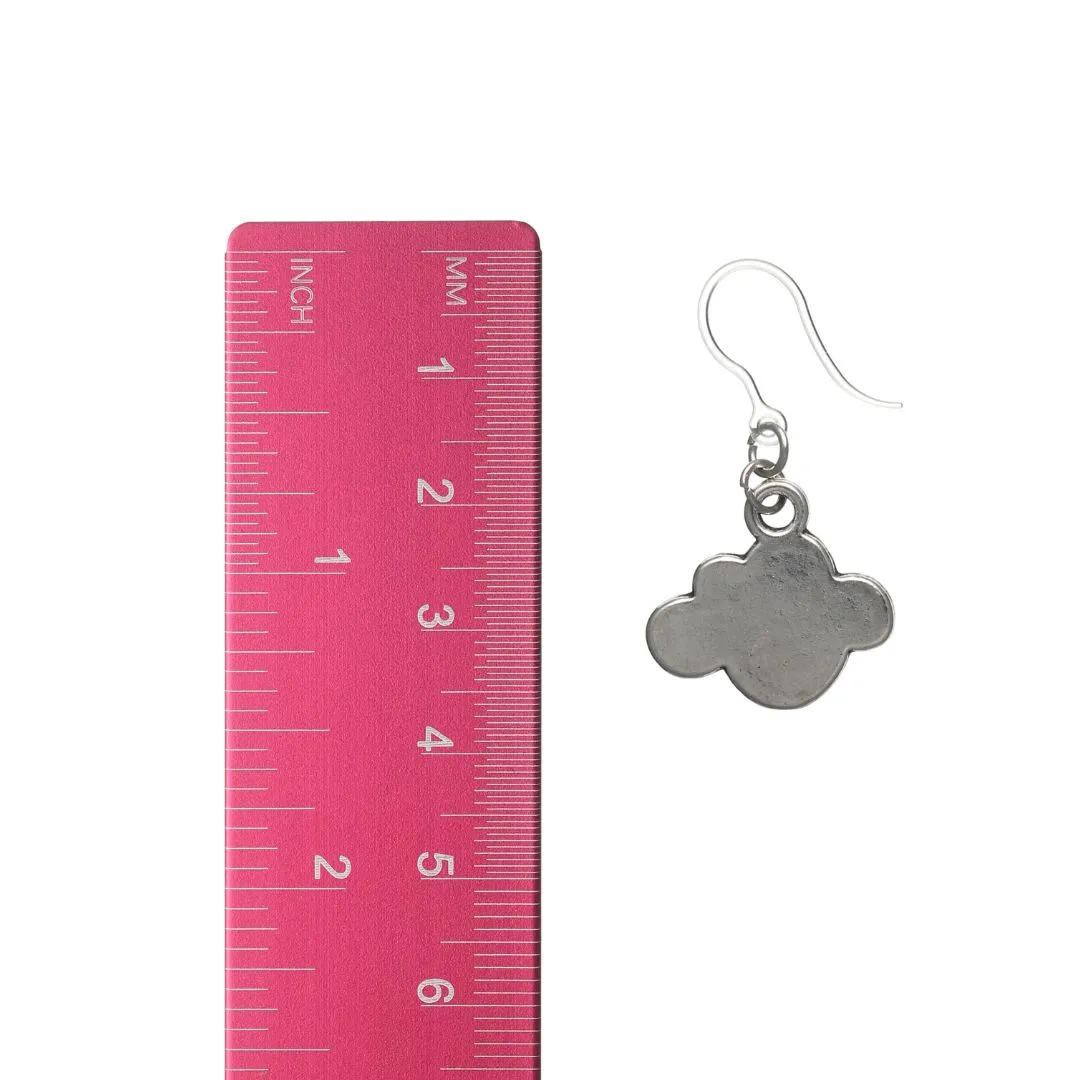 Silver Cloud Dangles Hypoallergenic Earrings for Sensitive Ears Made with Plastic Posts