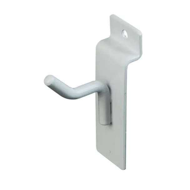 Slatwall White Metal Hooks  1, 4, 6, 8, 12 for Slat wall