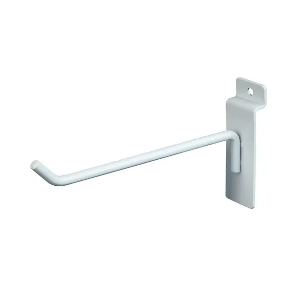 Slatwall White Metal Hooks  1, 4, 6, 8, 12 for Slat wall