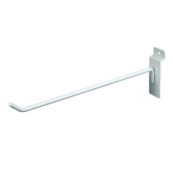 Slatwall White Metal Hooks  1, 4, 6, 8, 12 for Slat wall