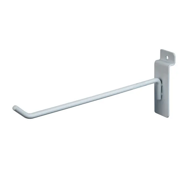 Slatwall White Metal Hooks  1, 4, 6, 8, 12 for Slat wall