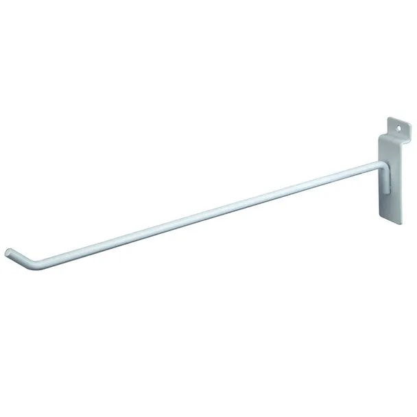 Slatwall White Metal Hooks  1, 4, 6, 8, 12 for Slat wall