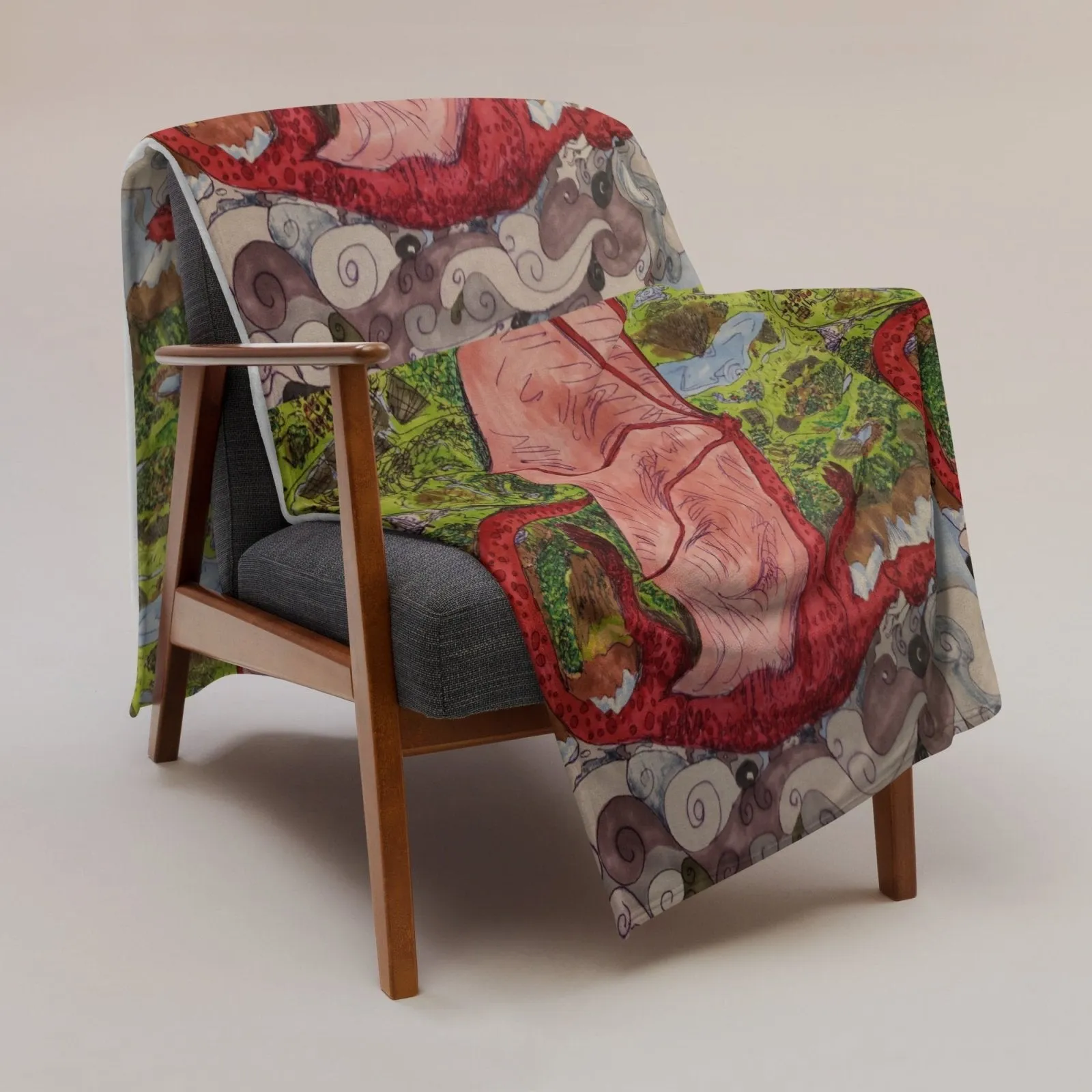 Sleeping Dragon Throw Blanket