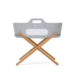 SnuzBaskit Moses Basket   Stand Set - Natural/Light Grey