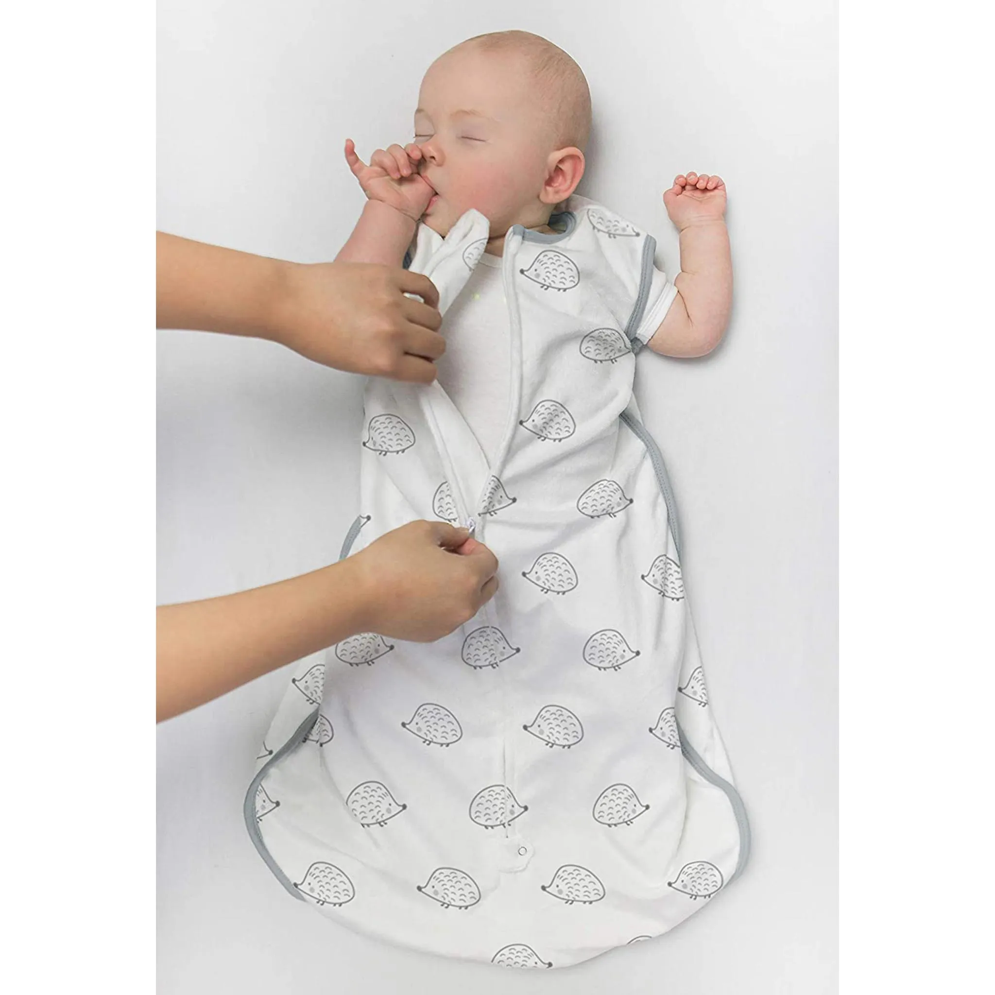 Soft Fleece zzZipMeSack - Hedgehog, Soft Black Pearl