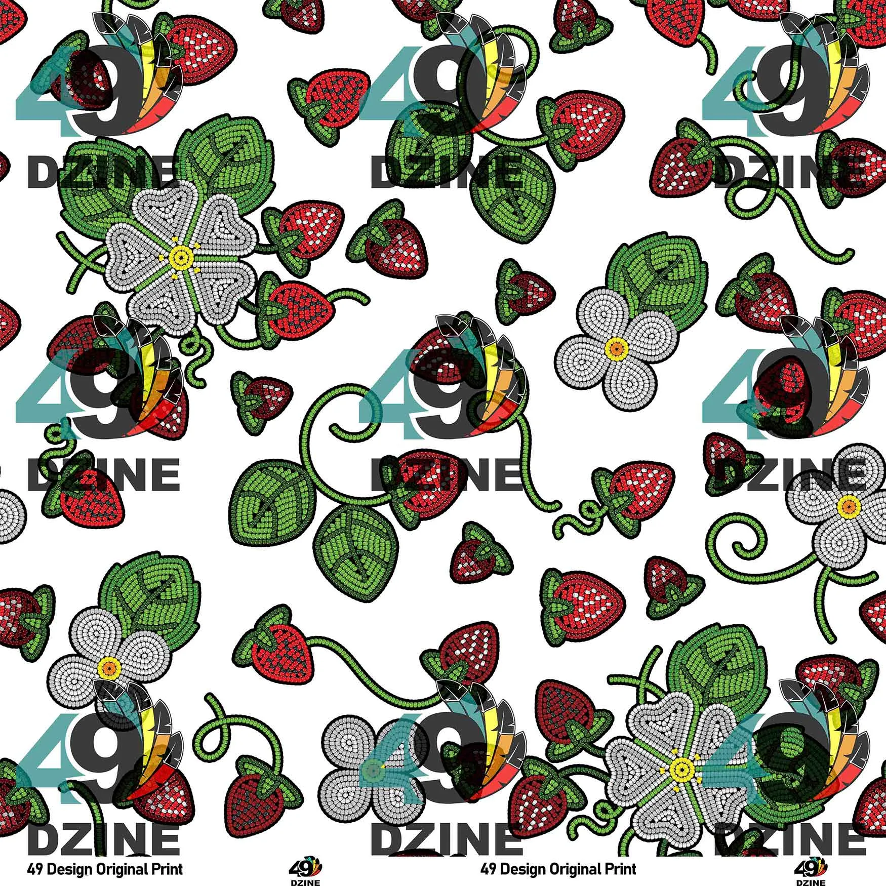 Strawberry Dreams White Satin Fabric By the Yard Pre Order