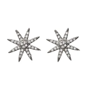 SUNBURST STUD, BR STERLING SILVER