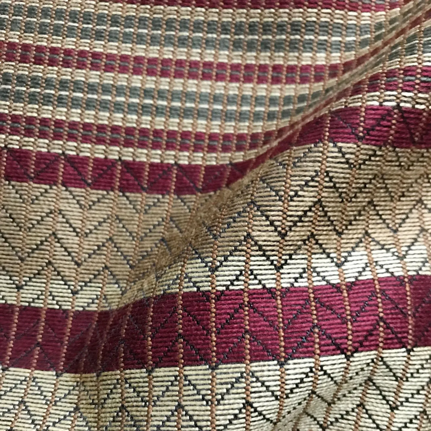 Tan Farmhouse Stripe Woven Upholstery Fabric 54"