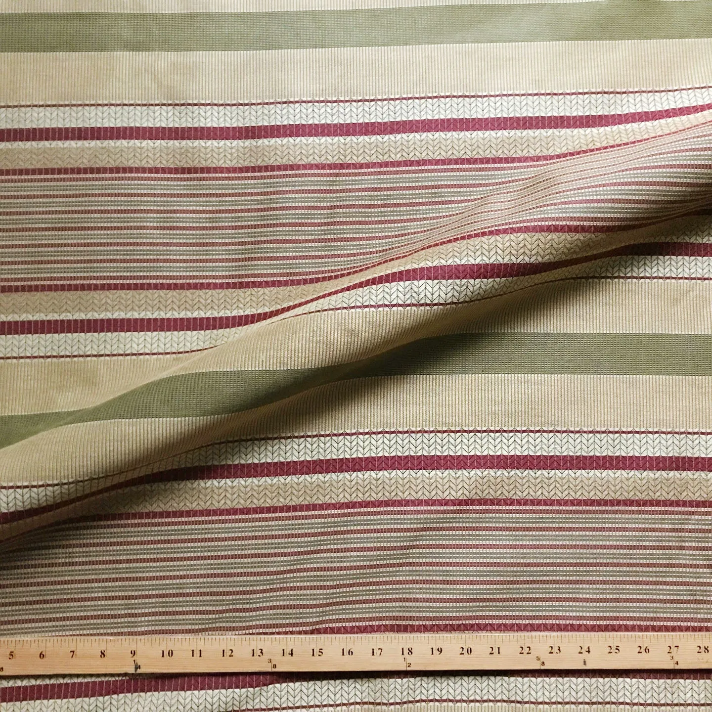 Tan Farmhouse Stripe Woven Upholstery Fabric 54"