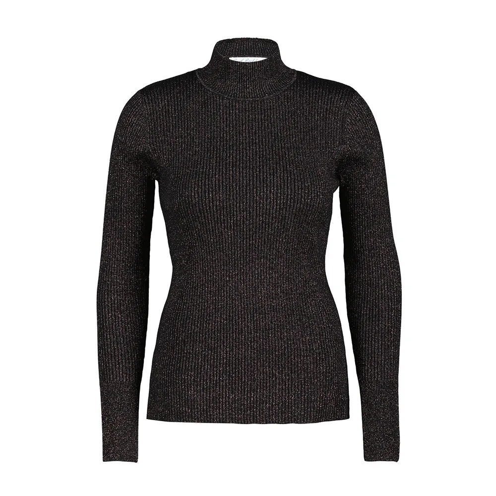 Turtle Neck Sparkle Long Sleeve Top