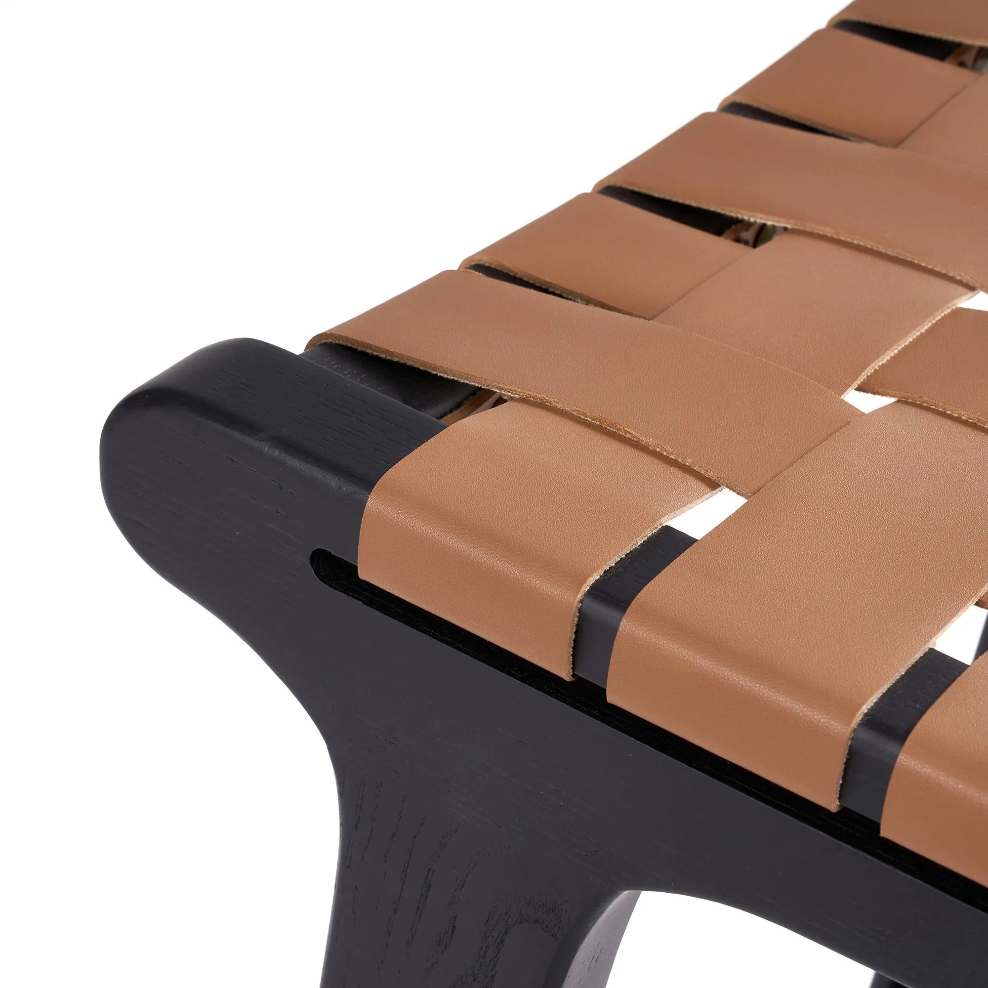 Woven Leather Counter Stool