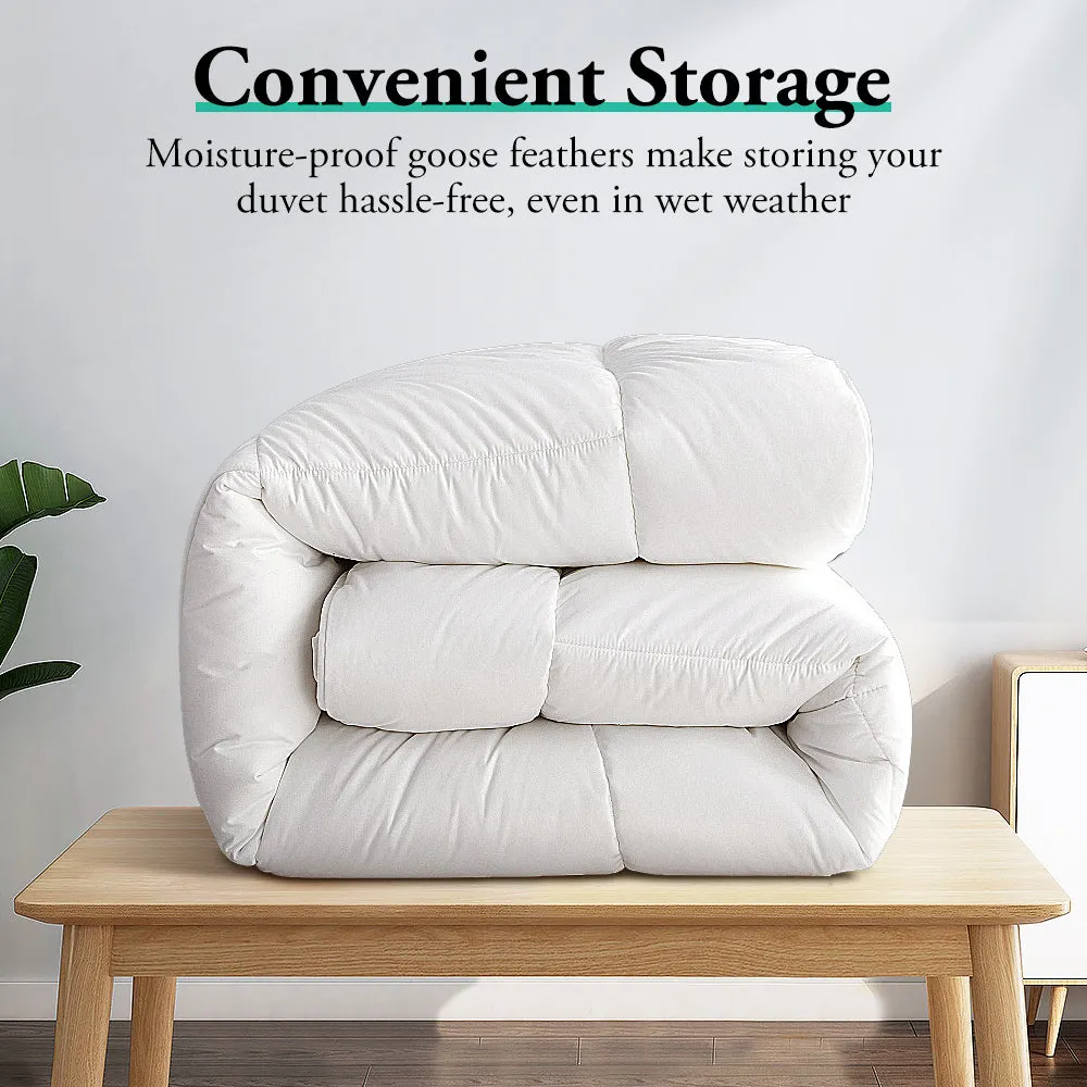 ZUNI Goose Down Duvet Quilt 700GSM Duvet Doona Winter Summer Quilt Single
